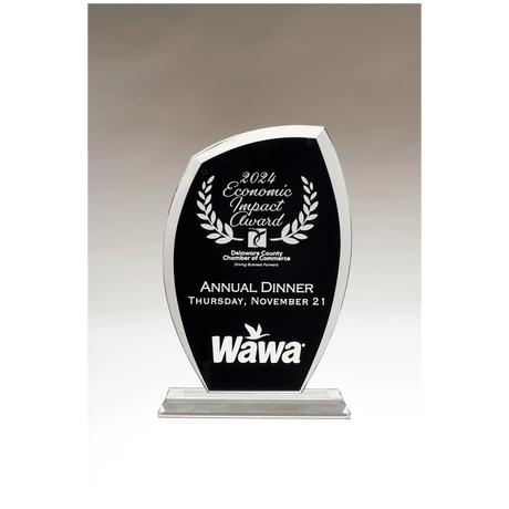 6 1/8" x 9 5/8" Tidal Series Clear Glass with Black Painted                Background