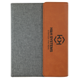 7" x 9" Rawhide Laserable Leatherette / Gray Canvas Portfolio with Notepad