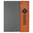 9 1/2" x 12" Rawhide Laserable Leatherette / Gray Canvas Portfolio with Notepad