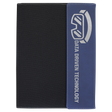 9 1/2"x12" Blue/Silver Laserable Leatherette  / Black Canvas Portfolio w/Notepad