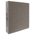 11" x 11 1/2" Gray Laserable Leatherette 3 Ring Binder with 2" Slant D Rings