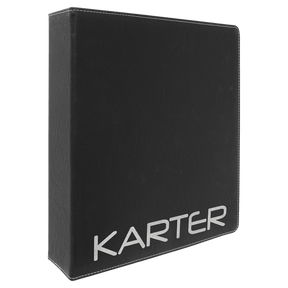 11" x 11 1/2" Black/Siver Laserable Leatherette 3 Ring Binder with 2" Slant D Rings