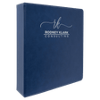11" x 11 1/2" Blue/Silver Laserable Leatherette 3 Ring Binder with 2" Slant D Rings