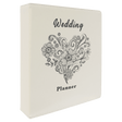 11" x 11 1/2" White/Black Laserable Leatherette 3 Ring Binder with 2" Slant D Rings