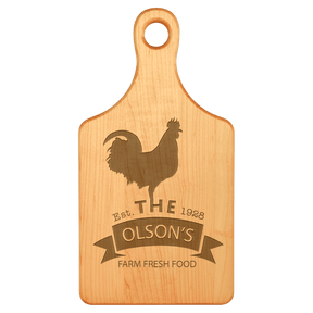 13 1/2" x 7" Maple Paddle Shaped Cutting Board
