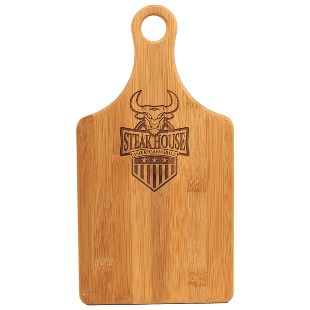 13 1/2" x 7" Bamboo Paddle Shape Cutting Board