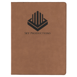 9 1/2" x 12" Dark Brown Laserable Leatherette Portfolio with Notepad