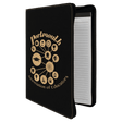 9 1/2" x 12" Black/Gold with Zipper Laserable Leatherette Portfolio with Notepad