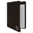 9 1/2" x 12" Black/Silver w/Zipper Laserable Leatherette Portfolio with Notepad