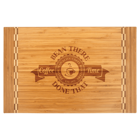 18 1/4" x 12" Bamboo Cutting Board with Butcher Block Inlay