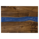 15 3/4" x 11 3/4" Acacia with Blue Pearl Resin Serving Board