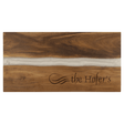 18" x 9" Acacia with White Pearl Resin Serving Board