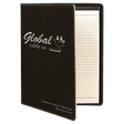 9 1/2" x 12" Black/Silver Laserable Leatherette Portfolio with Notepad