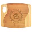 11" x 9" x 5/16" Bamboo Two Tone Cutting Board with Handle