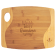 13 3/4" x 11" x 5/16" Bamboo Two Tone Cutting Board with Handle