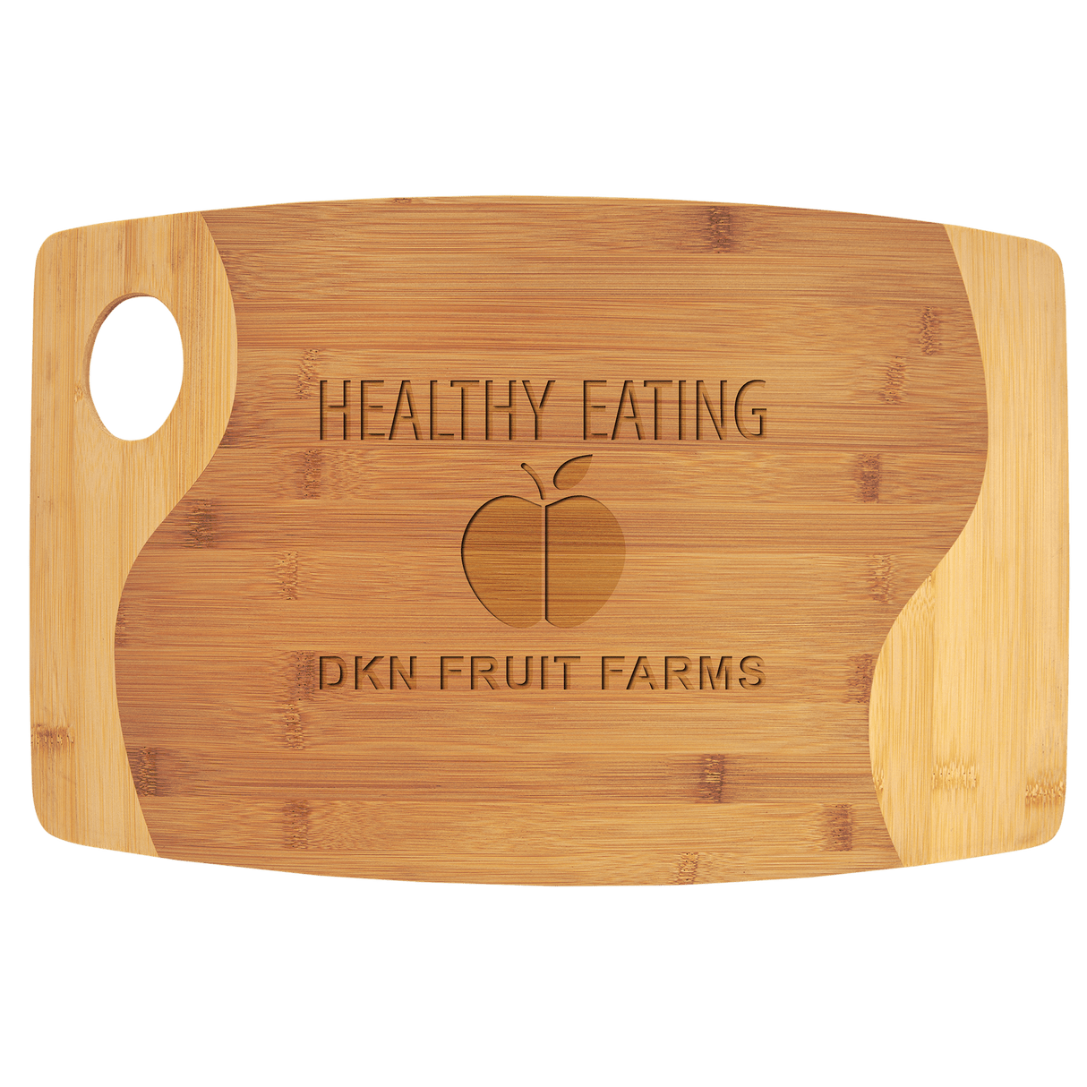 17 3/4" x 11 3/4" Bamboo Two Tone Cutting Board with Handle