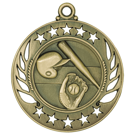 Antique Gold 2 1/4" Baseball/Softball Galaxy Medal