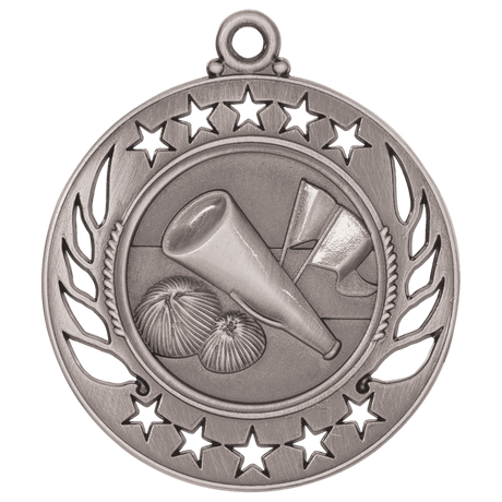 Antique Silver 2 1/4" Cheer Galaxy Medal