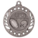Antique Silver 2 1/4" Football Galaxy Medal