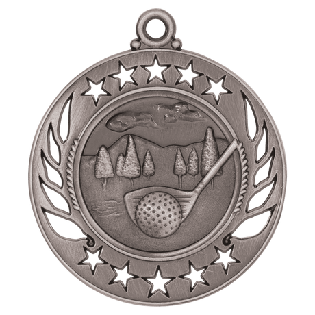 Antique Silver 2 1/4" Golf Galaxy Medal