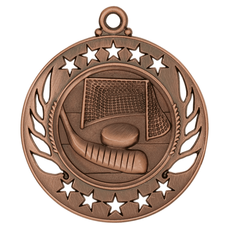Antique Bronze 2 1/4" Hockey Galaxy Medal