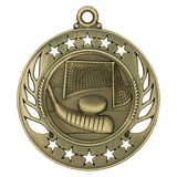 Antique Gold 2 1/4" Hockey Galaxy Medal
