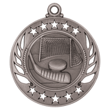 Antique Silver 2 1/4" Hockey Galaxy Medal