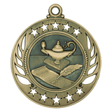 Antique Gold 2 1/4" Lamp of Knowledge Galaxy Medal