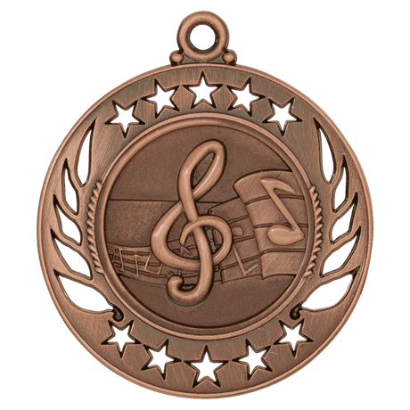 Antique Bronze 2 1/4" Music Galaxy Medal