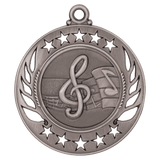 Antique Silver 2 1/4" Music Galaxy Medal