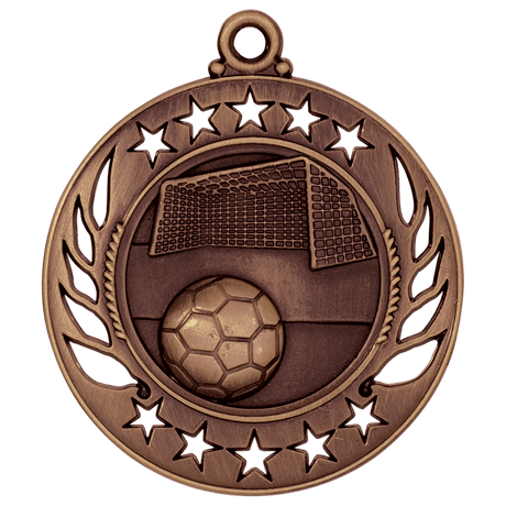 Antique Bronze 2 1/4" Soccer Galaxy Medal