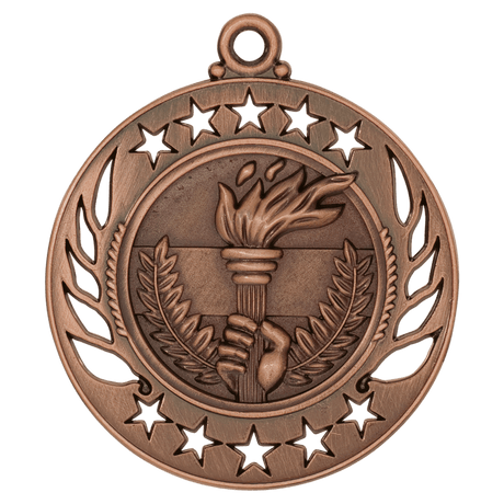 Antique Bronze 2 1/4" Torch Galaxy Medal
