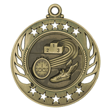 Antique Gold 2 1/4" Track Galaxy Medal
