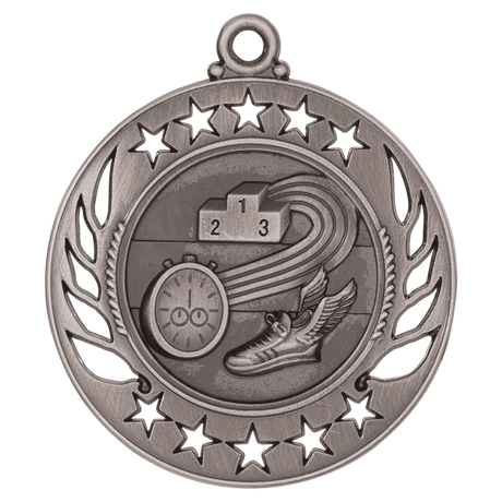 Antique Silver 2 1/4" Track Galaxy Medal