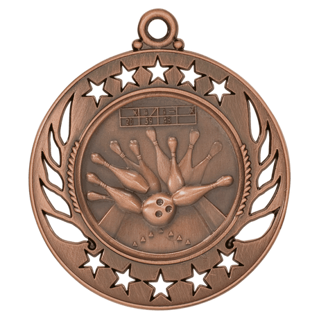 Antique Bronze 2 1/4" Bowling Galaxy Medal