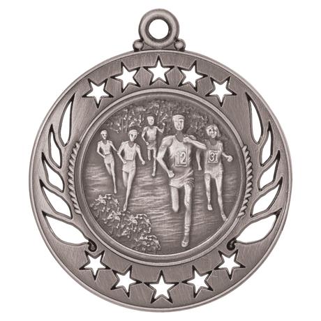 Antique Silver 2 1/4" Cross Country Galaxy Medal