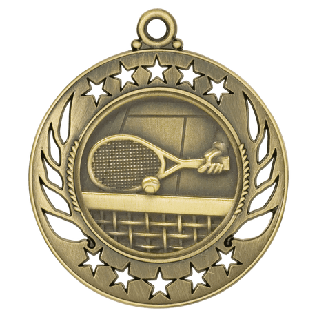 Antique Gold 2 1/4" Tennis Galaxy Medal