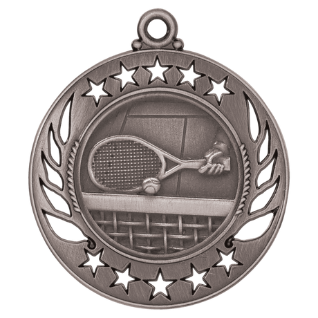 Antique Silver 2 1/4" Tennis Galaxy Medal