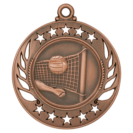 Antique Bronze 2 1/4" Volleyball Galaxy Medal