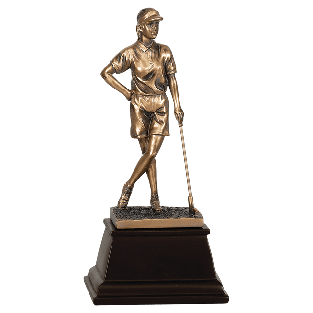 13" Bronze Female Golf Resin Award