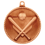 Antique Bronze 2" Baseball/Softball High Relief Medal