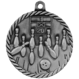 Antique Silver 2" Bowling High Relief Medal