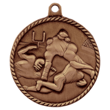 Antique Bronze 2" Football High Relief Medal