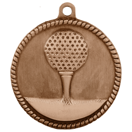 Antique Bronze 2" Golf High Relief Medal