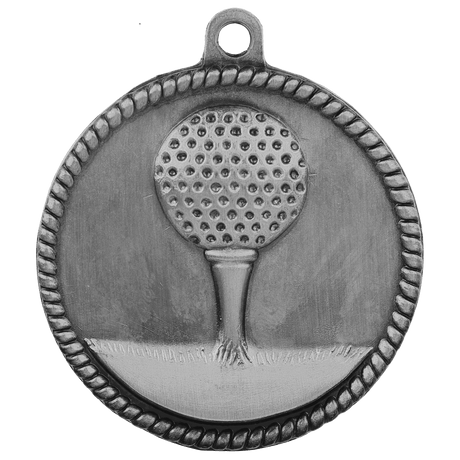 Antique Silver 2" Golf High Relief Medal