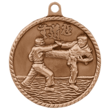 Antique Bronze 2" Martial Arts High Relief Medal