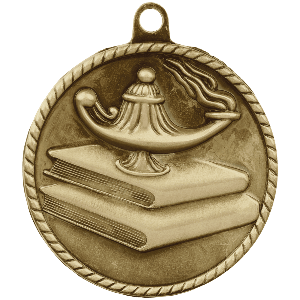 2" Lamp of Knowledge High Relief Medal