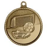 Antique Gold 2" Soccer High Relief Medal