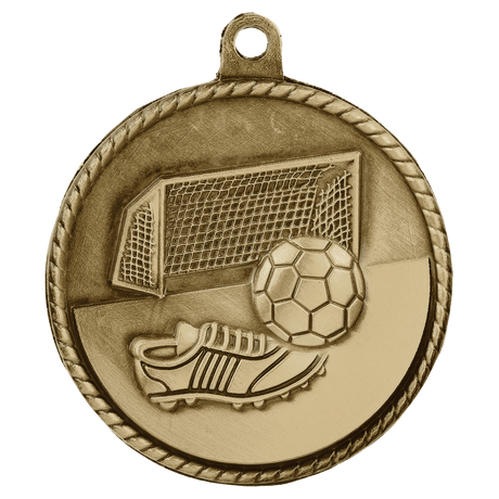 Antique Gold 2" Soccer High Relief Medal