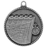 Antique Silver 2" Swimming High Relief Medal